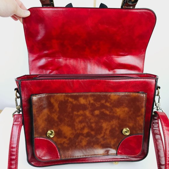 Ecosusi Vegan Leather Medium Messenger Crossbody Convertible Bag - Picture 8 of 10